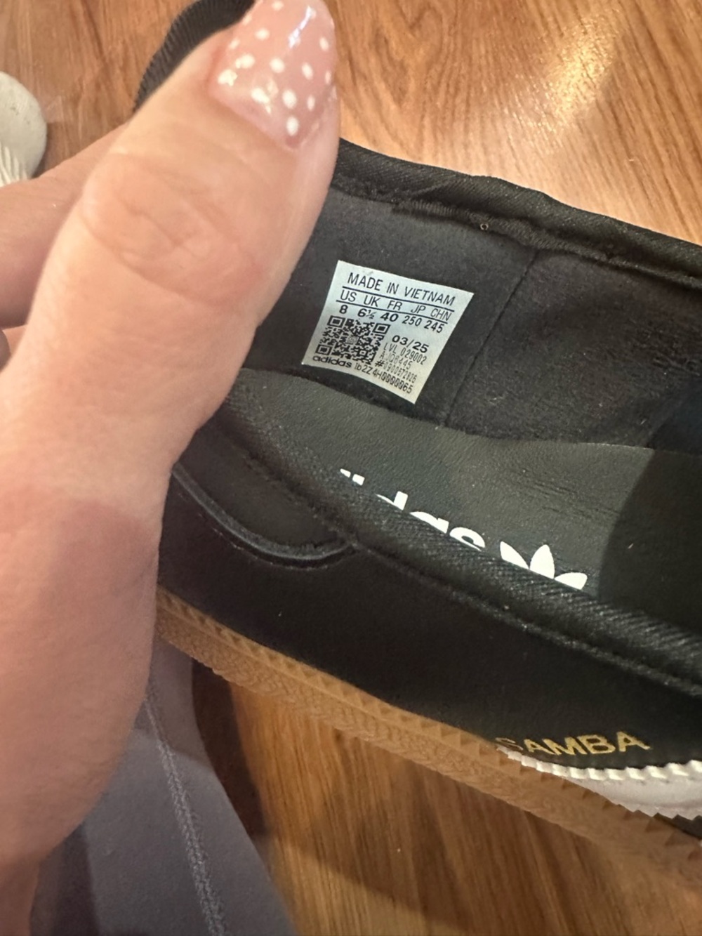 adidas Black Samba Slip-On Sneakers with Gum Sole - Picture 3 of 7